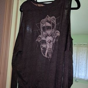 Namaste cold shoulder sweater.